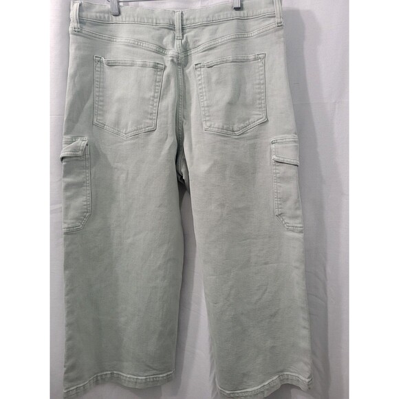 Gap Women's High Rise Stride Ankle  Wide Leg Jeans Ligh Green Size 33 - Picture 5 of 14